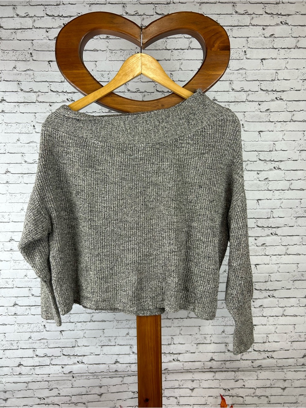 Free People | Gray Cowlneck Knit Sweater Size XS